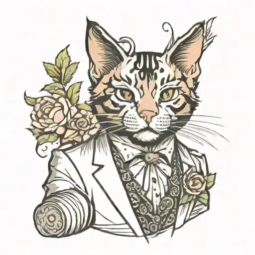 cat lawyer tattoo design idea