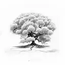 oak tree with roots  tattoo design idea