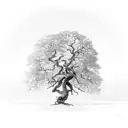 oak tree with roots  tattoo design idea