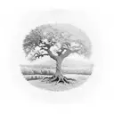 oak tree tattoo design idea