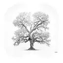 oak tree tattoo design idea