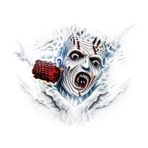 freddy Krueger on fire  tattoo design idea