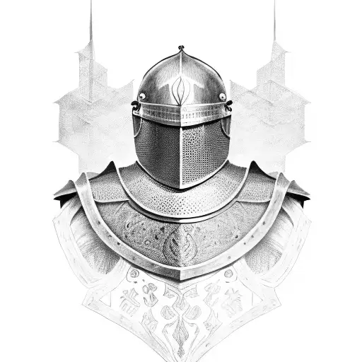 knight plate armor tattoo design idea