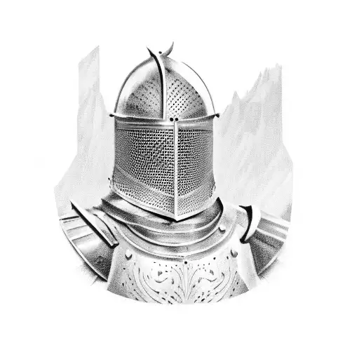 knight plate armor with cologne sign tattoo design idea
