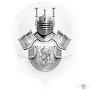 knight plate armor with cologne sign tattoo design idea