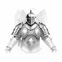 knight plate armor with cologne sign tattoo design idea
