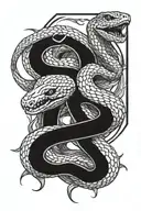 twin snakes tattoo design idea
