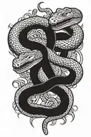twin snakes tattoo design idea