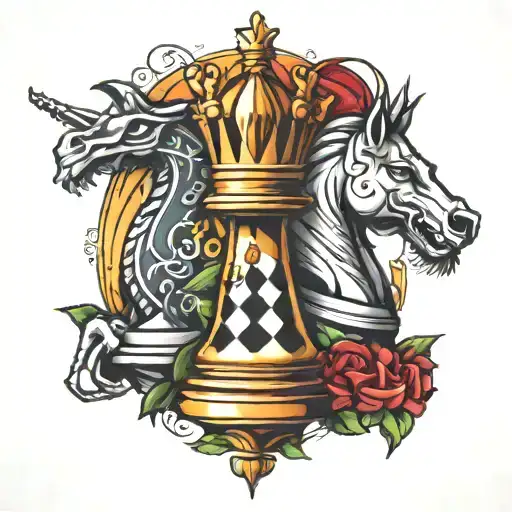 king chess piece tattoo design idea