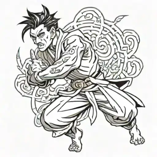 toji fushiguro jujutsu tattoo design idea