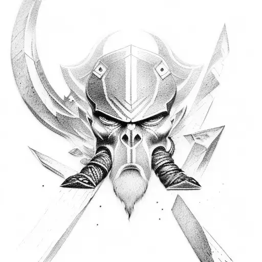 god of war Ragnarok  tattoo design idea
