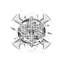 Abstract design combining dollar signs and stock market graphs tattoo design idea