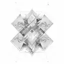 Abstract design combining dollar signs and stock market graphs tattoo design idea