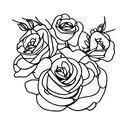 simple Bouquet with rose, kangaroo paw and Geraldton wax tattoo design idea
