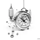 car speedometer and time tattoo design idea