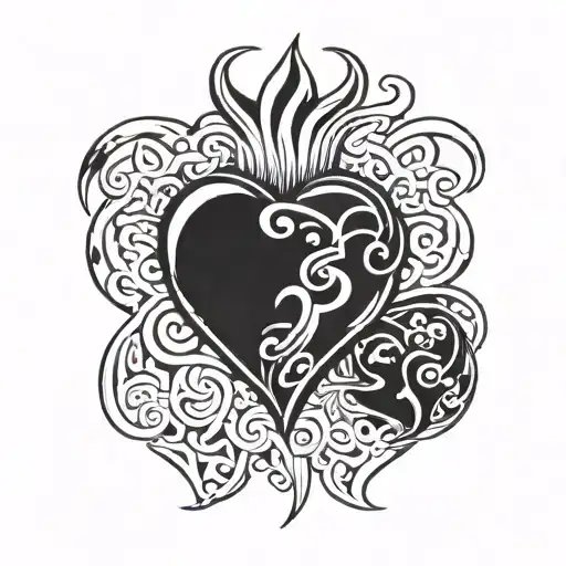 Sacred Heart tattoo design idea