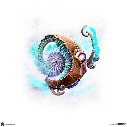 A new-school style tattoo of a Nautilus character from Borderlands 2 in a rave setting tattoo design idea