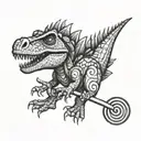 dinosaur holding a lollipop tattoo design idea