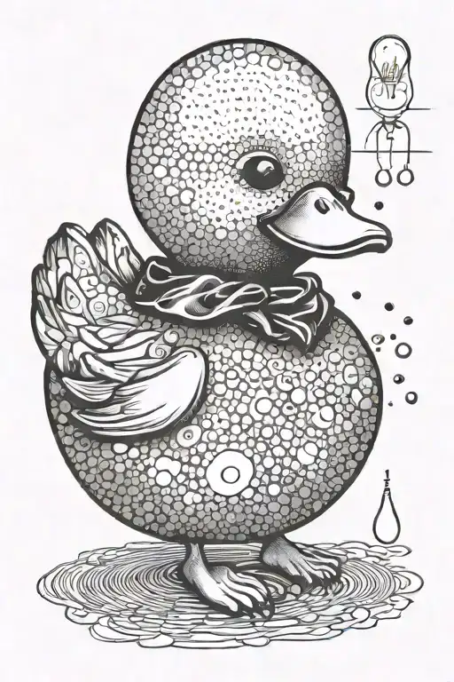 mikroschema for rubber duck turn on the light bulb tattoo design idea
