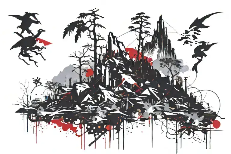 mount diablo silhouette tattoo design idea