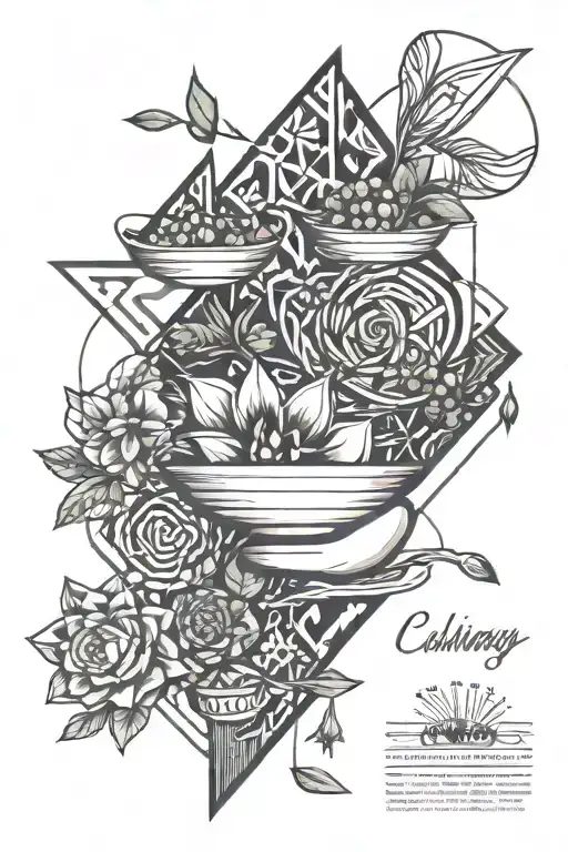 culinary theme that features tattoo design idea