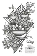 culinary theme that features tattoo design idea