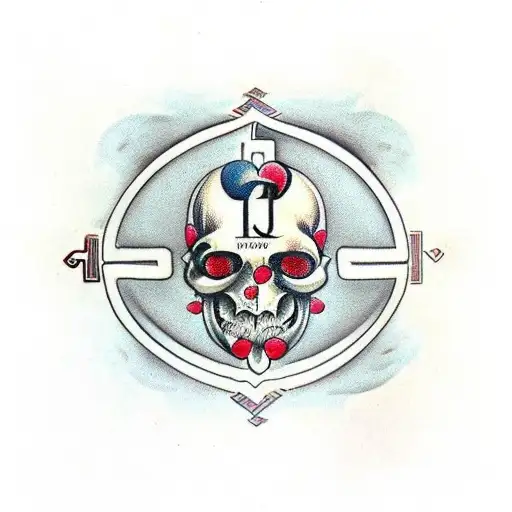 letter Ψ from Greek alphabet, brain shape, anatomic human heart shape tattoo design idea