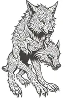 fenrir viking norse wolf tattoo design idea