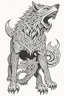 fenrir viking norse wolf tattoo design idea