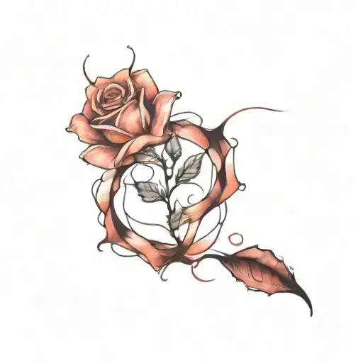 A blackwork tattoo of a rose with a heartbeat line weaving through it, representing your dedication to caring for others as a nurse and mother tattoo design idea