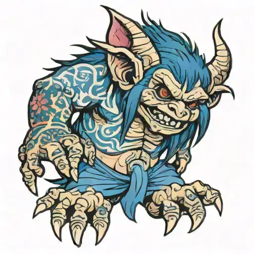 troll doll crips tattoo design idea