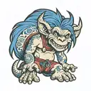 troll doll crips tattoo design idea