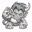 troll doll crips tattoo design idea