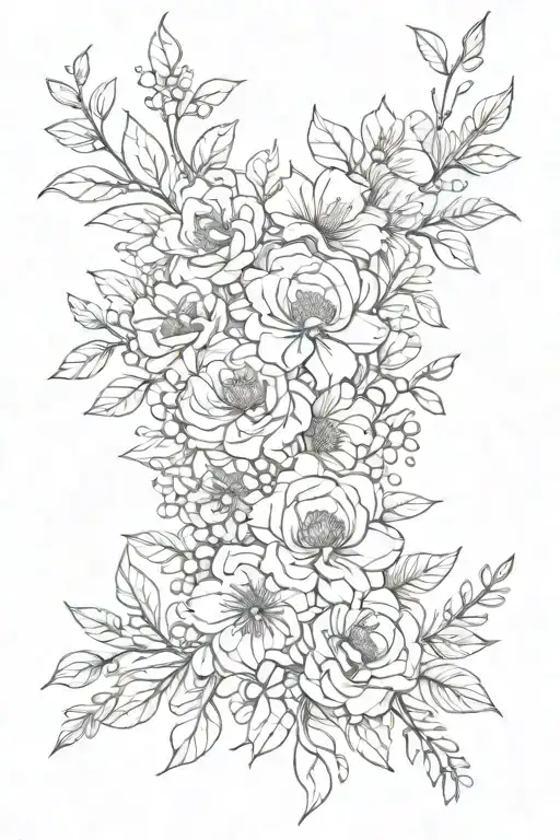 thin spine tattoo with flowers or words  tattoo design idea