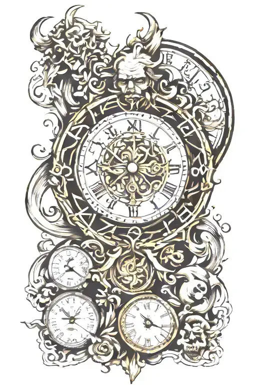 chronos time god tattoo design idea