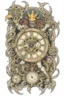 chronos time god tattoo design idea
