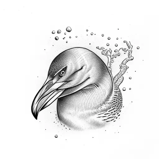 a diving cormorant tattoo design idea