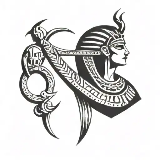 Combine elements of Greek mythology with Egyptian hieroglyphics to create a unique sleeve tattoo design tattoo design idea
