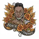 only text: 'black owned' tattoo design idea