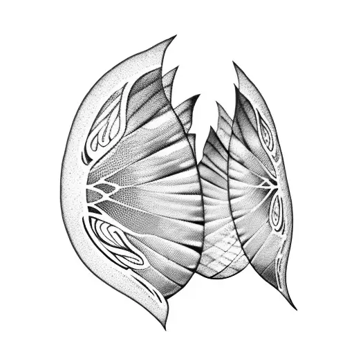 Butterfly wings made of vulva shapes tattoo design idea