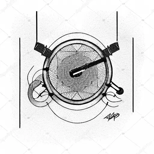 Drumpad Drum machine turntable synthesiser tattoo design idea