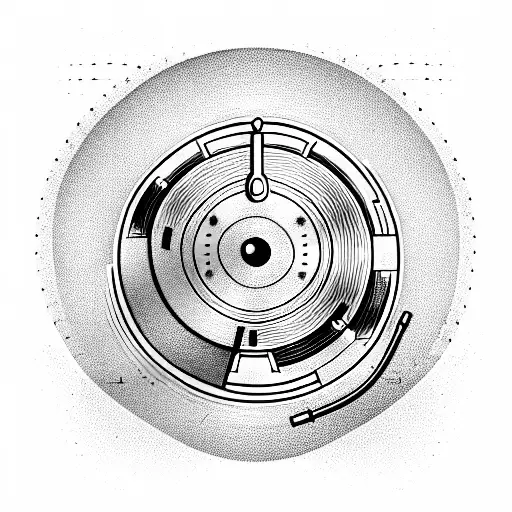turntable DJ tattoo design idea