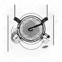 Drumpad Drum machine turntable synthesiser tattoo design idea