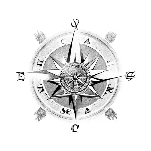 eagle and compass  tattoo design idea