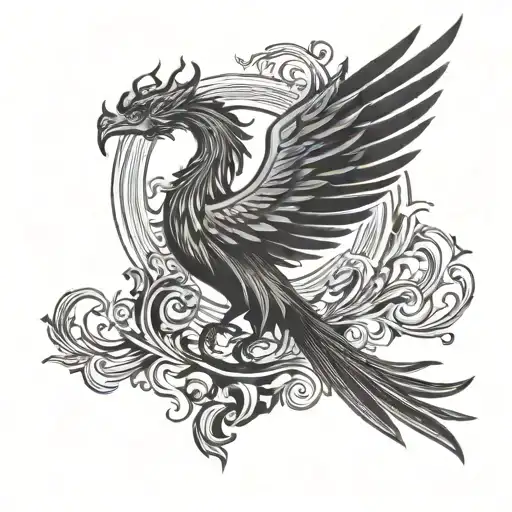 strength symbol, phoenix rising, sexual assault symbol tattoo design idea