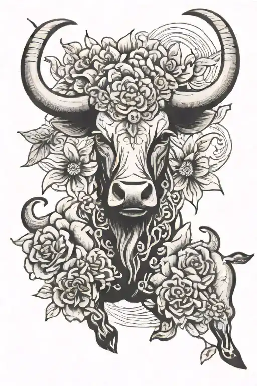 Texas state outline and longhorn tattoo design idea