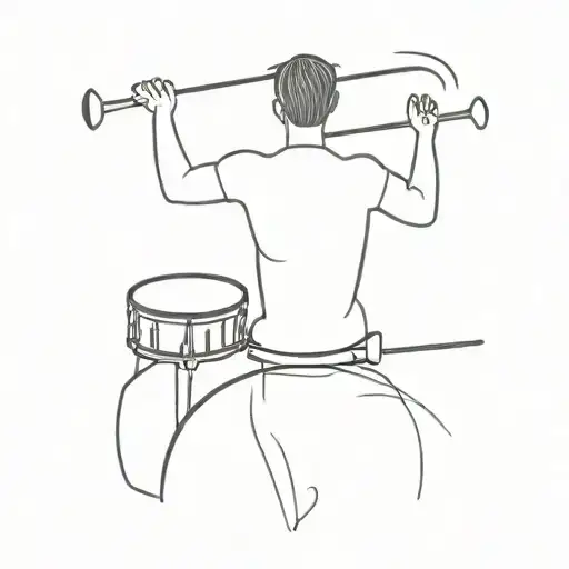 drummer praising God tattoo design idea