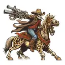 Cowboy skeleton shooting  tattoo design idea