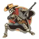 Cowboy skeleton shooting  tattoo design idea