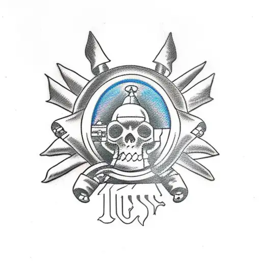 crossed cannon usn tattoo design idea
